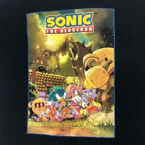 Sonic the‎ Hedgehog Graphic Tee Sega Video Game Black T-Shirt Men's Size Large
